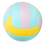 Doact Volleyballbälle, Weicher, Leichter PVC-Indoor-Outdoor-Volleyball, Größe 5, Trainings-Volleyball, mit Einzigartigem Luftdüsen-Design für Pool- und Fitnessstudio-Spiele