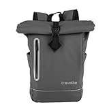 Travelite Rolltop Rucksack wasserfest, Fahrradrucksack, Freizeitrucksack mit Rolltop Verschluss & Reflektoren, BASICS, 48 cm, 19 Liter