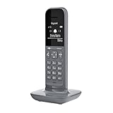 Gigaset CL390HX - Design DECT-Mobilteil mit Ladeschale - Fritzbox-kompatibel - Schnurloses Telefon für Router und DECT-Basis - 2 Akustik-Profile, grau [Deutsche Version] [Ohne Basis]