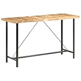YUOTYRKTEJRSG Industrie Stehtisch Bartisch 180x70x107 cm aus robustem Mangoholz, Küchentisch oder Esstisch mit Eisenbeinen, langlebiges Unikat für Wohnzimmer Bar
