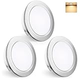 KYOTECH LED Einbaustrahler 230V, 4W 440LM LED Spots 16mm Ultra Flach 4000K Neutralweiß Möbeleinbauleuchte Bohrloch 55-60mm für Küche Wohnzimmer Schlafzimmer, Chrom, 3er Set