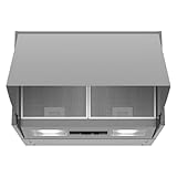 Bosch DEM63AC00, Serie 2, Zwischenbauhaube, Um- und Abluft, LED-Beleuchtung gleichmäßige Ausleuchtung, Drucktastenschalter, 3 Leistungsstufen, Metallfettfilter spülmaschinengeeignet, 60 cm breit