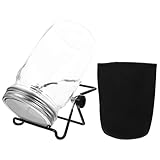 WRITWAA Anzuchtset für Samen mit Weithals Keimglas 32oz Edelstahl Siebdeckel Platzsparendem Ständer und Schattierungsbeutel Keimglas Satz für Sojasprossen und Bohnensprossen