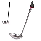 OMAGO, Suppen- und Soßenschalel, Saucenlöffel, Schöpfe, Kochschaufel, Eintopf, elegante Vasenauflage, silber