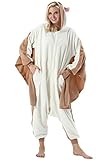 ULEEMARK Damen Herren Jumpsuit Onesie Tier Fasching Halloween Kostüm Lounge Sleepsuit Cosplay Overall Pyjama Schlafanzug Erwachsene Unisex Fliegende Maus for M