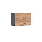 Raul Flacher Hängeschrank Gold Power Eiche/Anthrazit 60 cm, modernes Design mit geräumigem Stauraum für die Badezimmer-Organisation