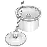 Fcuajdkq Spin Reinigungssystem, 360 und Eimer Bodenwischsystem Inklusive mit 4 Mikrofaser-MoppköPfen