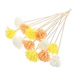 Beatifufu 12 Stück Blumenduftstäbchen Nachfüllung Aromatherapie Duftöl Diffuser Sticks ohne Flamme in Naturfarben Gelb Orange für Raumduft Badezimmer Aromadiffusor Ersatzstäbchen
