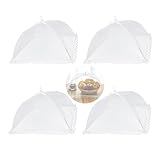 MAEXUS® Fliegenhaube, 4er Fliegenhaube Lebensmittel, 32cm Faltbare Fliegenhaube für Lebensmittel, Abdeckhauben für Lebensmittel, Picknick, Grillen & Partys
