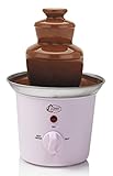 Bestron Schokoladenbrunnen mit 3 Etagen, kleiner Schokobrunnen mit Warmhaltefunktion, 60 Watt, Farbe: Rosa