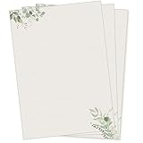 Tara Verde Briefpapier 50 Blatt Papier DIN A4 beidseitig floral Natur Eukalyptus nachhaltig Erwachsene