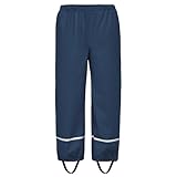 BSBUY Leichte Regenhose Kinder Matschhose Regenlatzhose Ohne Träger mit Reflektorstreifen Regenbundhose Mädchen Wasserdicht Winddicht Atmungsaktiv Rain Pants Unisex Jungen Matschanzug (Marineblau,98)