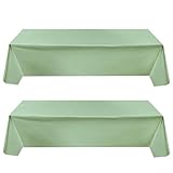 137 * 274cm Tischdecke Einweg Papiertischdecken Rolle Salbei Grün,2 Stück Kunststoff Party Tischdecken Papiertischdeck Roll wasserdichte Tischtuch für Weihnachten,Party,Kindergeburtstag,Hochzeiten