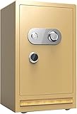 Tresor für Zuhause, Tresor, Tresor, Schließfach, feuerfest, für den Haushalt, Bargeld, Aufbewahrungsboxen für vertrauliche Dokumente, Sicherheitsschließfächer (Farbe: Golden)