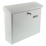 Burg Wächter Briefkasten mit Öffnungsstopp, A4 Einwurf-Format, EU Norm EN 13724, Verzinkter Stahl, Amsterdam 867 W, Weiß