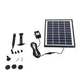 Riuulity Solar-Wasserpumpe, Umweltfreundlich, 6,5 W, 6 Springbrunnen-Modi, Energiesparende Solarpumpe für Gartenteich mit Starkem Wasserfluss
