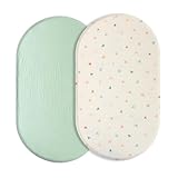 2er-Pack Spannbettlaken aus Musselin für Stubenwagen Moses-Korb Stubenwagenbezug für Kinderwagen Kinderbett Kinderwagen