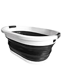 Linden Berg/Faltbarer Wäschekorb/schwarz / 36 L / 60,5 x 45 x 27 cm/platzsparend/BPA-frei / 7 kg Traglast/Tragegriffe/zusammenklappbar/Kunststoff Wäschekorb/Kofferraum