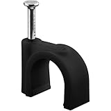 goobay 64684 Kabelschelle 100er Set / Kabelhalterung zur Kabel Befestigung bis zu 12mm Durchmesser / Kabelklemme mit Nagel für Wand, Türrahmen, Ecken und Aufputz / 100 Stück / Schwarz