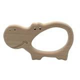 HONITANO Junge Mädchen Beißring Holz Tierform Molar Toy für Kleinkinder Sanfte Zahnungshilfe Glatte Kanten Leichte DIY Greifling Geeignet für Junge Mädchen Ab Monaten Natürlicher