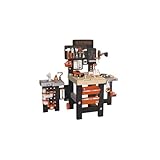 Smoby Black and Decker Kids Mega Center Workbench with 95+ Accessories Pretend Play Toy Workbench with Tools