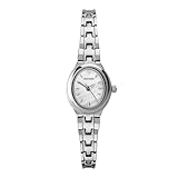 Sekonda Megan Damen-Armbanduhr, oval, klassisch, analog, mit Perlmutt-Zifferblatt, 21 mm, weiß, Armband