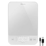 ETEKCITY Küchenwaage, Präzisionswaage 0,1g genau, 10kg Küchenwaage Digital mit Großem LED-Display, Wasserdichte Waage Küche, Kitchen Scale zum Abmessen von Flüssigkeiten, Tara-Funktion