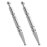 TOVINANNA 2 Stück Edelstahl Akupressurstab mit Zwei Köpfen Manuelles Gua Sha Triggerpunkt Massagegerät für Nacken Rücken Gesicht Tiefengewebsmassagegerät für Ganzkörperentspannung Mobiles