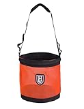 Harrison Howard Maulkorb für Pferde, Nylon, Netz, Körnerfuttertasche mit gepolstertem Umhängeband, verstellbarer Gürtel, Orange, Größe L