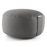 Lotuscrafts® Meditationskissen mit 15 cm Sitzhöhe, Yoga Kissen mit Dinkelfüllung, Yogakissen Rund, Bodenkissen Rund, Yogakissen Meditationskissen, Yogakissen Bezug waschbar, GOTS Zertifiziert