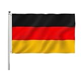 Deutschland Flagge 60x90cm,Deutschland 60x90cm,Deutschlandfahne mit Messing-Ösen,Wetterfeste Deutsche Flagge,Deutschland Fahne 90x60 cm mit Metallösen,Flagge Deutschland,pour Garten wetterfest