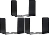 3 Paare Buchstützen, Buchstützen Metall Buchständer Bookends rutschfeste Buchstützen Book Holder für Schule, Zuhause, Büro, Bibliothek Bücherhalter Schwarz