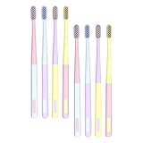 TOBBOMEY 8 Stück Weiche Handzahnbürsten für Erwachsene Kleine Köpfe Tragbare Reise und Haushaltszahnbürsten Langlebiges Material Ergonomisch