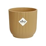 elho Vibes Fold Rund Mini 11 Pflanzentopf - Blumentopf für Innen - 100% recyceltem Plastik - Ø 11.1 x H 10.5 cm - Gelb/Buttergelb
