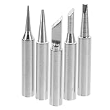 Homoyoyo 5 Stück Lötspitzen für Lötkolben 900m Vielseitige Schweißspitzen aus Langlebigem Material Kompatibel mit Elektronikreparatur und Lötstationen