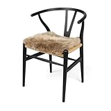 Nordic Sheep Lammfell Sitzkissen 40x40 cm | Weiches Fell für Stühle & Sofa | Gemütliches Kissen & Lammfell Sitzauflage im schönen nordischen Stil | Farbe: Hellbraun