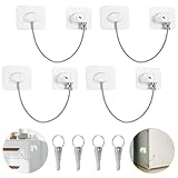 Kindersicherung, 4 Stück Fenster Sicherungen, Kühlschrank Schloss, Fenstersicherung für Kühlschrank Schrank, mit Bring vier Schlüssel, für Kühlschrankschloss für Schränke, Schubladen, Fenster (Weiß)