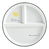 OnePine Porzellan Servierplatten, Dessertteller Salatteller mit 3 Fächern, Geteilte Platte servierteller keramik für Kinder und abnehmen