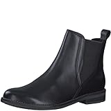 MARCO TOZZI Damen Chelsea Boots aus Leder Elegant, Schwarz (Black), 39 EU