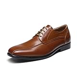 Bruno Marc Herren Anzugschuhe Schnürhalbschuhe,Size 47,Braun E,DP03-E