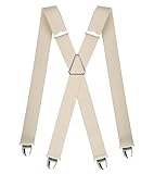 Pierrot Hosenträger für Herren Breit Made in Germany/France - Ultrastarker Gummizug & 4 Extra Starke X-Clips - Verstellbare Länge bis zu 130cm - Garantie auf Lebenszeit