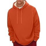 CUTeFiorino Pullover Männer Men's Spring Autumn and Winter Pure Color Simple Plus Velvet Thickened Casual Pullover Hoodie Long Sleeve Warm Hooded Sweatshirt Pullover Männer