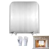 Kaminrückwand aus Edelstahl - Verstellbarer Hitzereflektor mit Standfüßen (40x46 cm) - Professioneller Wandschutz für Kamine & Kachelöfen - Einfache Montage, Langlebig & Hitzebeständig