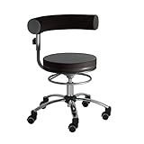 Sanus® Gesundheitsstuhl mit höhenverstellbarer Lehne, Sitzhöhe Standard (42-51 cm), Stoffbezug, grau/schwarz, Rollen mit Rollstopp (Rollen nur mit Belastung), Ergonomischer Bürostuhl, Erzieherstuhl