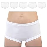 SES Taillenslip Damen 5er Pack 42 aus 100% Baumwolle weiß/Feinripp Unterhosen Damen Hohe Taille, hoher Leibhöhe und sanften Bündchen/Damen Taillenslip mit hohem Komfort