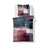 fleuresse Mako-Satin Bettwäsche Bed Art S Liverpool blau rot 1 Bettbezug 240 x 220 cm + 2 Kissenbezüge 80 x 80 cm