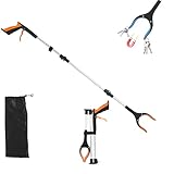 Faltbare Greifer, 109cm Langer Greif-Werkzeug mit Magnetspitzen, 360° Drehbarer Kopf, Greifzange für Senioren, für Müllabfuhr, Abfallsammlung, Armverlängerung, Greifzange