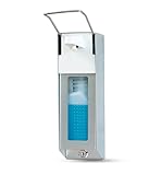 Hygiene365 Desinfektionsmittelspender Aluminium, Eurospender 500-1000ml – Wandhalterung, Langer Armhebel, abschließbar, für Seife & Desinfektionsmittel, hygienisch & stabil (Mit Flaschenblende)
