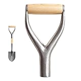 Ersatz-Schaufelstiel | Zuverlässiges rostfreies Metall-Holz-Ersatzteil,Stabiler Schaufelgriff, D-Griff, zeitsparend beim, Schaufeln