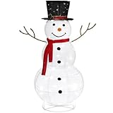 LEADZM Beleuchteter Schneemann 90 weiße LED-Weihnachtsdekoration für den Innenbereich mit mehrfarbiger Lichterkette und Pfählen weihnachtsdeko (120cm-90LED)